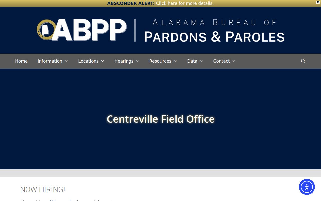 Bibb County criminal supervision records Centreville field office