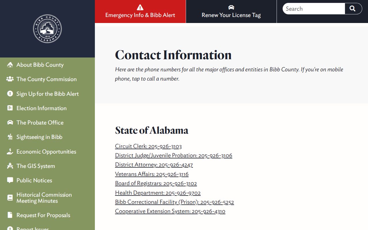 Bibb County criminal records official telephone directory