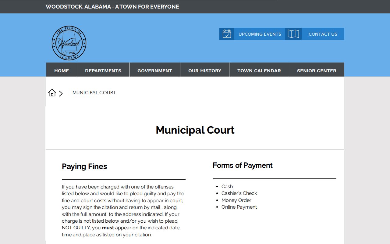 Woodstock criminal court records and municipal rules